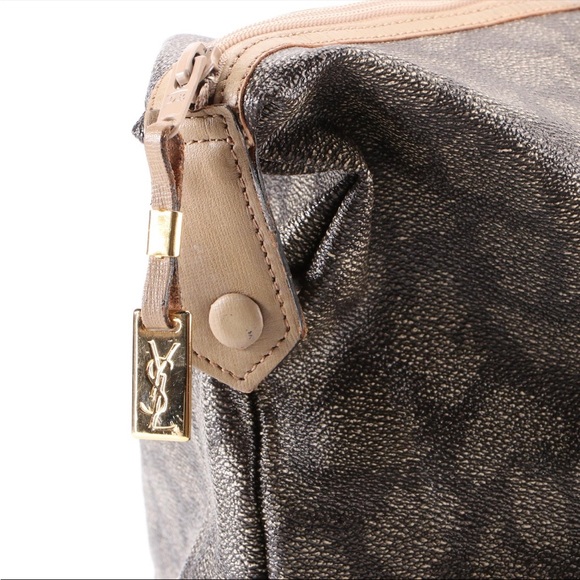 YSL zip tote bag and pouch in giraffe print coated canvas /leather. - Picture 4 of 11